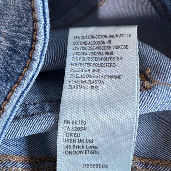 WE THE FREE Free People Just Float On Flare Hippie Jeans Jericho Blue Sz. 28 - Picture 8 of 13